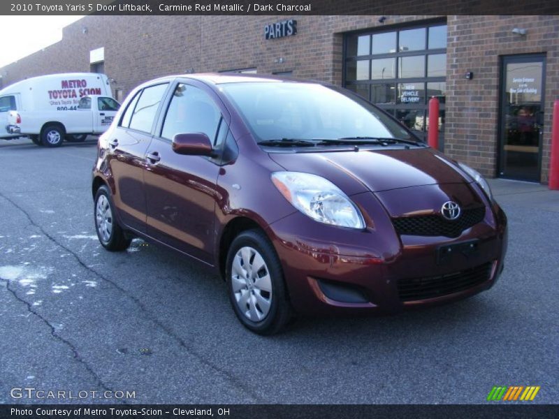 Carmine Red Metallic / Dark Charcoal 2010 Toyota Yaris 5 Door Liftback