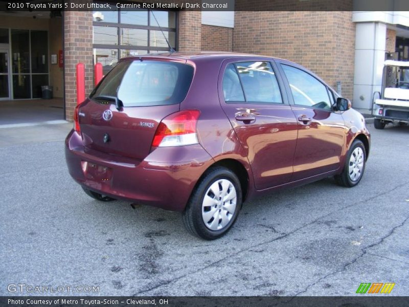 Carmine Red Metallic / Dark Charcoal 2010 Toyota Yaris 5 Door Liftback