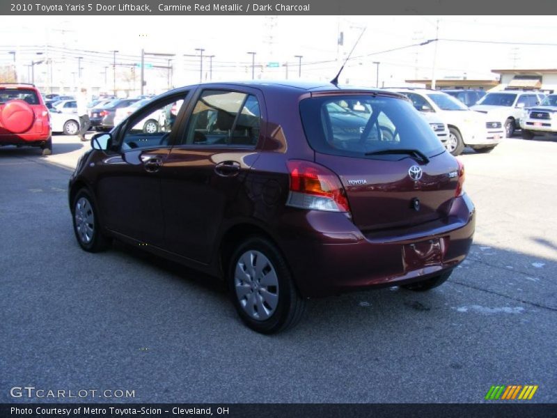 Carmine Red Metallic / Dark Charcoal 2010 Toyota Yaris 5 Door Liftback