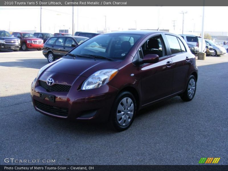 Carmine Red Metallic / Dark Charcoal 2010 Toyota Yaris 5 Door Liftback
