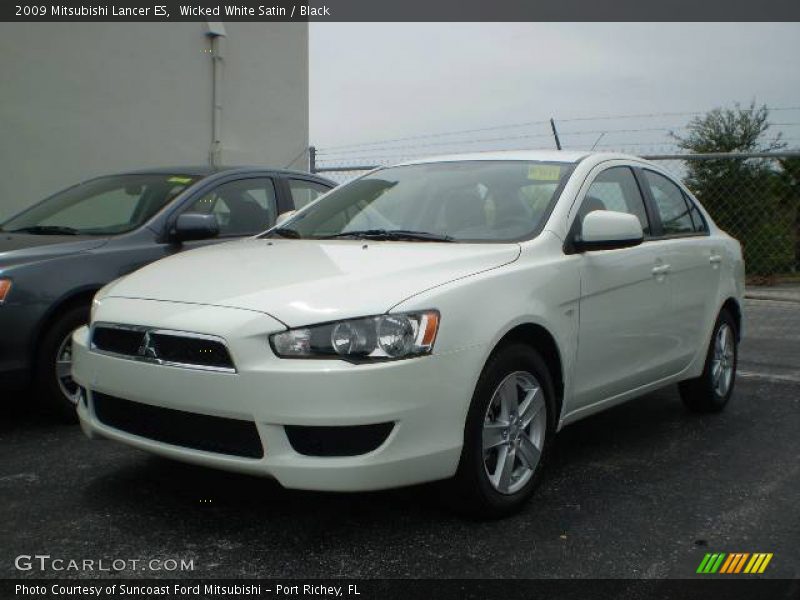 Wicked White Satin / Black 2009 Mitsubishi Lancer ES