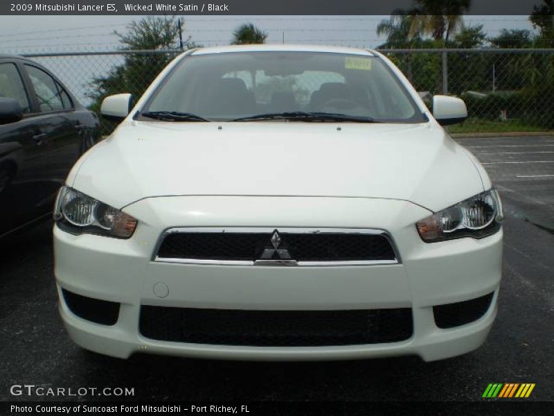 Wicked White Satin / Black 2009 Mitsubishi Lancer ES