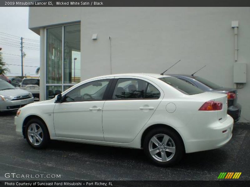 Wicked White Satin / Black 2009 Mitsubishi Lancer ES