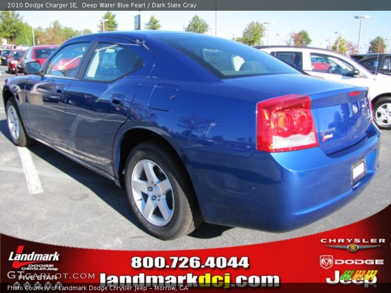 Deep Water Blue Pearl / Dark Slate Gray 2010 Dodge Charger SE