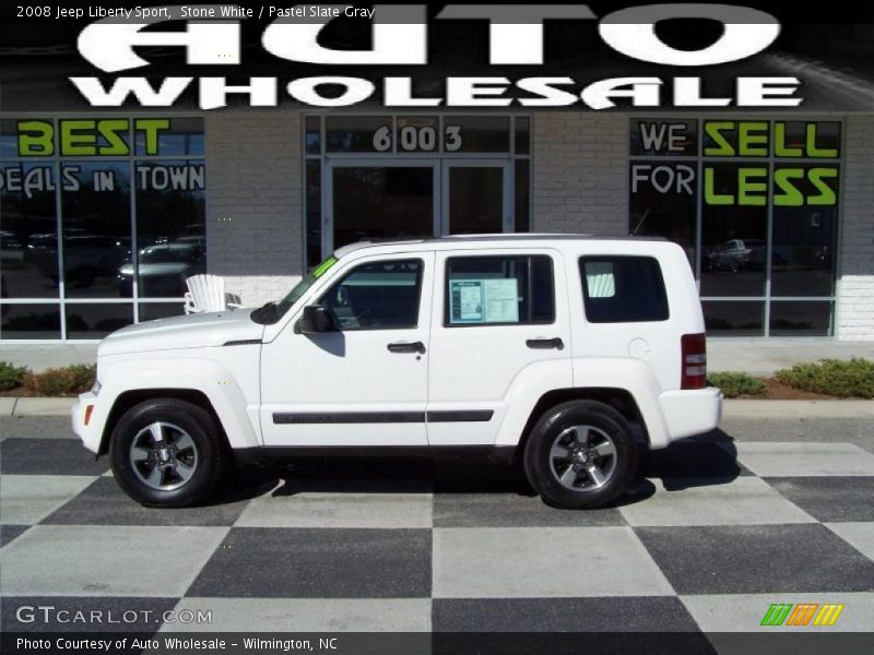 Stone White / Pastel Slate Gray 2008 Jeep Liberty Sport