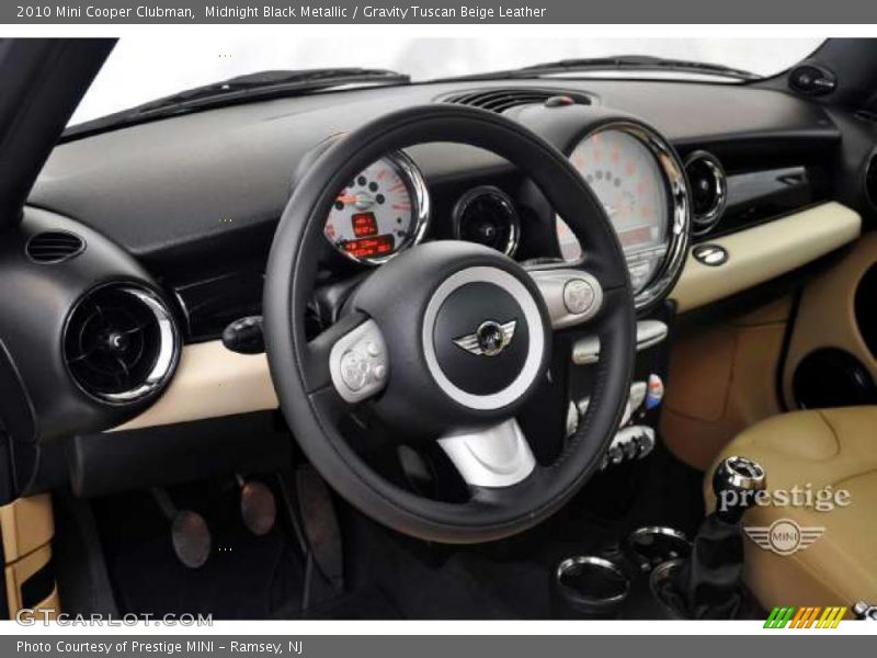 Midnight Black Metallic / Gravity Tuscan Beige Leather 2010 Mini Cooper Clubman