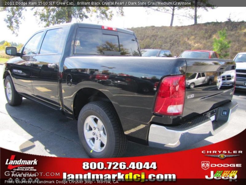Brilliant Black Crystal Pearl / Dark Slate Gray/Medium Graystone 2011 Dodge Ram 1500 SLT Crew Cab