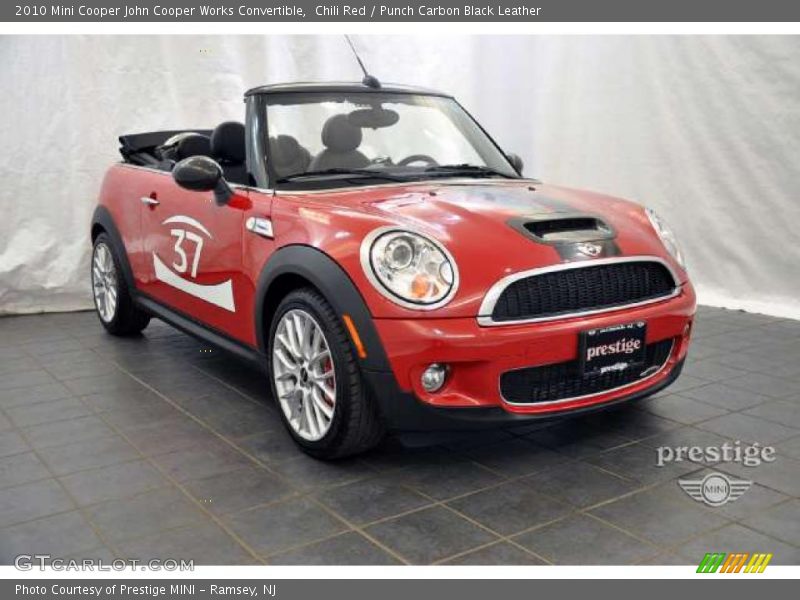 Chili Red / Punch Carbon Black Leather 2010 Mini Cooper John Cooper Works Convertible