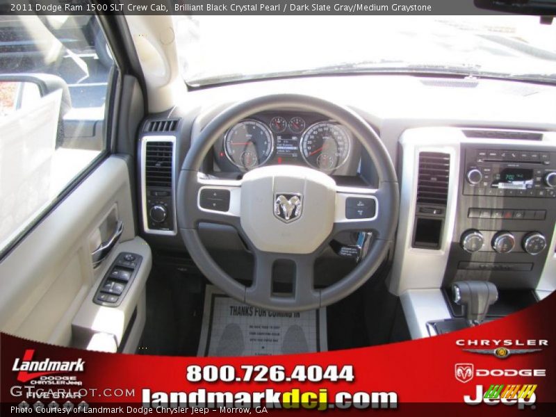 Brilliant Black Crystal Pearl / Dark Slate Gray/Medium Graystone 2011 Dodge Ram 1500 SLT Crew Cab