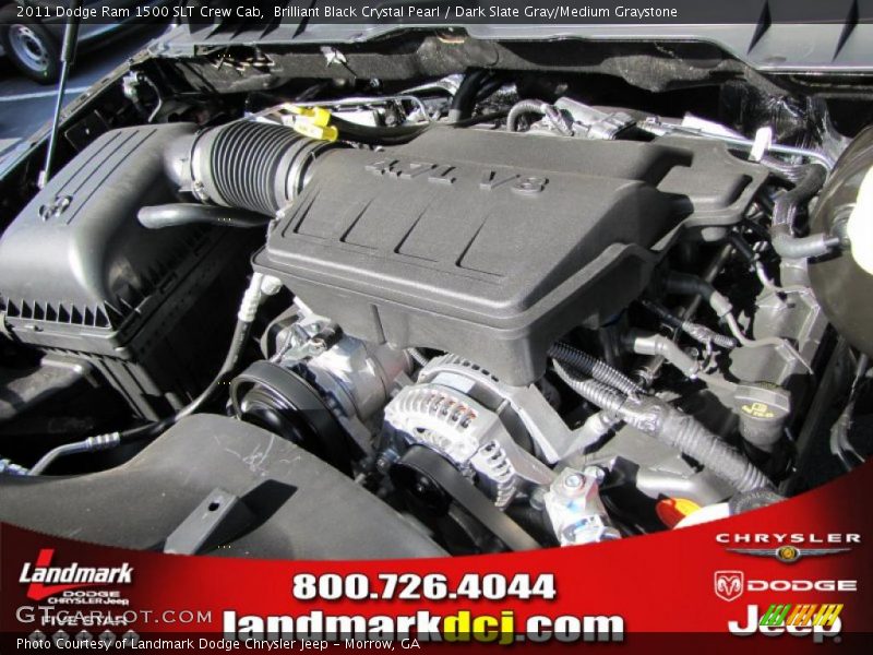 Brilliant Black Crystal Pearl / Dark Slate Gray/Medium Graystone 2011 Dodge Ram 1500 SLT Crew Cab