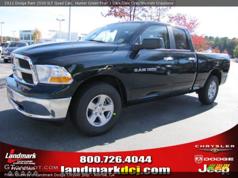 Hunter Green Pearl / Dark Slate Gray/Medium Graystone 2011 Dodge Ram 1500 SLT Quad Cab