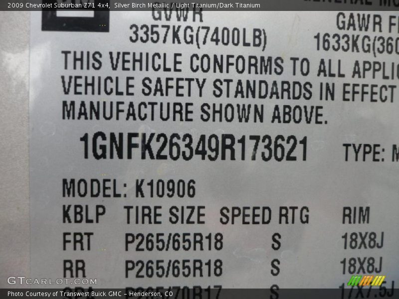 Silver Birch Metallic / Light Titanium/Dark Titanium 2009 Chevrolet Suburban Z71 4x4