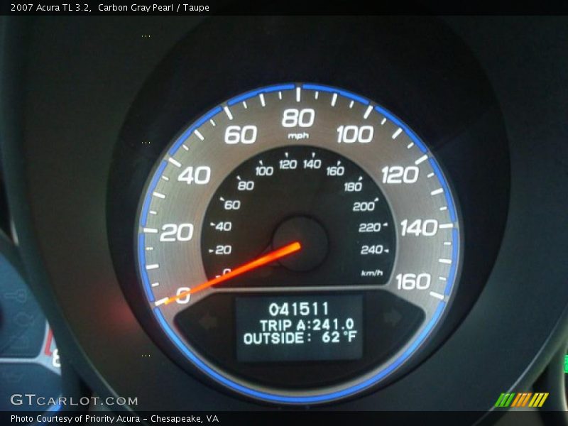 Carbon Gray Pearl / Taupe 2007 Acura TL 3.2
