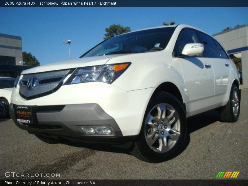 Aspen White Pearl / Parchment 2008 Acura MDX Technology
