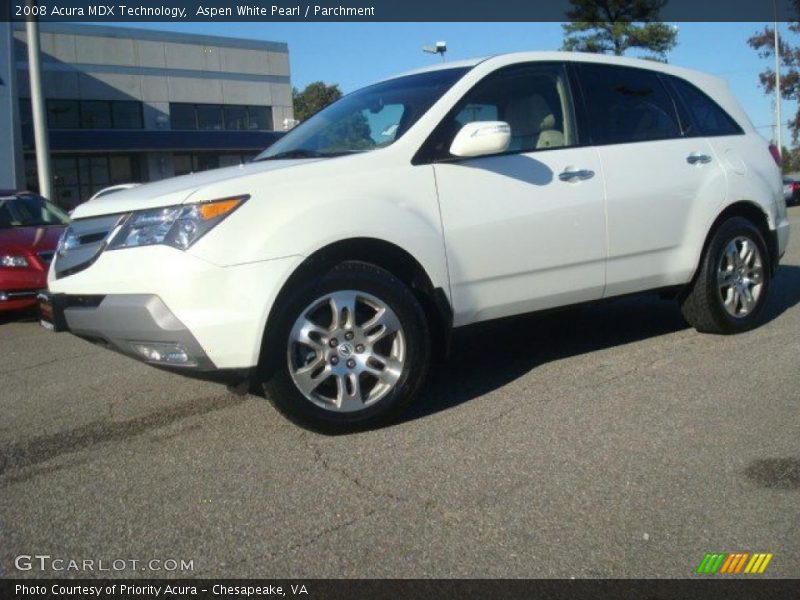 Aspen White Pearl / Parchment 2008 Acura MDX Technology