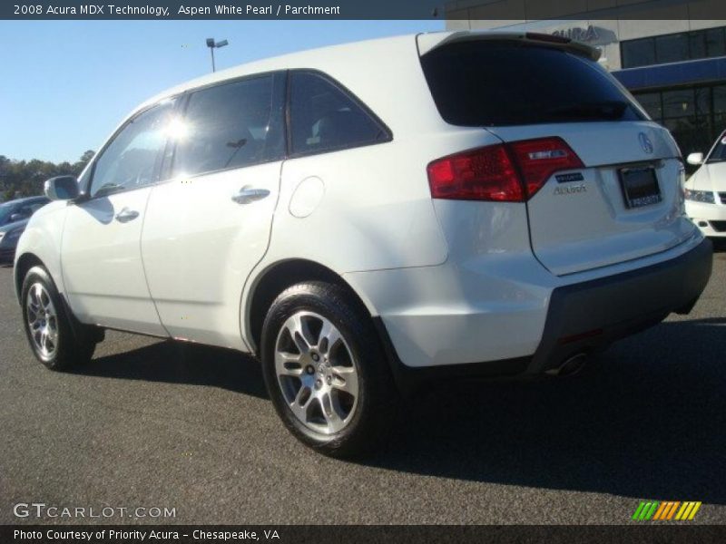 Aspen White Pearl / Parchment 2008 Acura MDX Technology