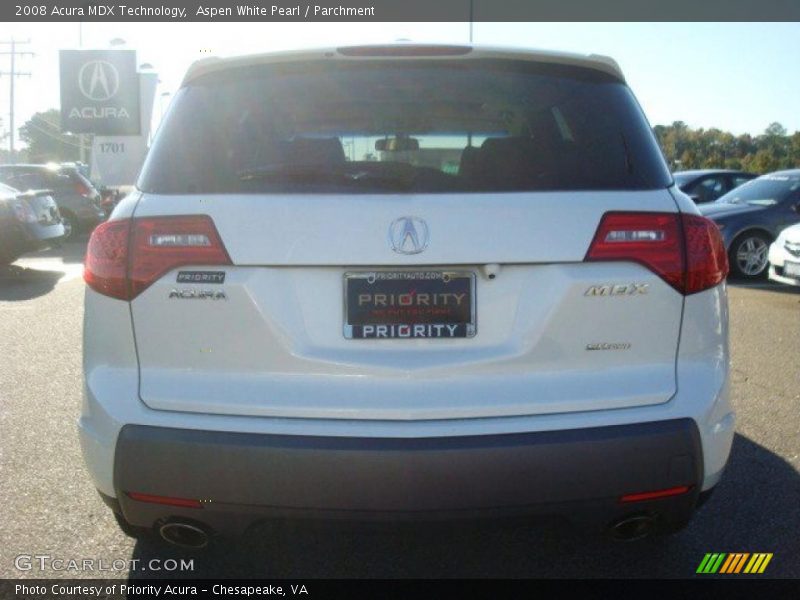 Aspen White Pearl / Parchment 2008 Acura MDX Technology