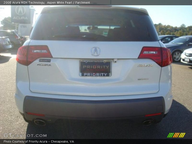 Aspen White Pearl / Parchment 2008 Acura MDX Technology