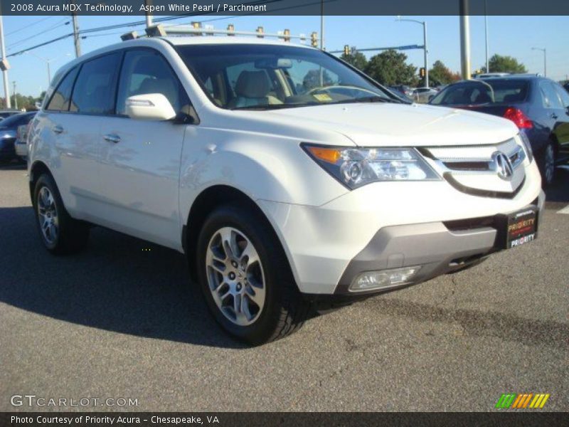 Aspen White Pearl / Parchment 2008 Acura MDX Technology