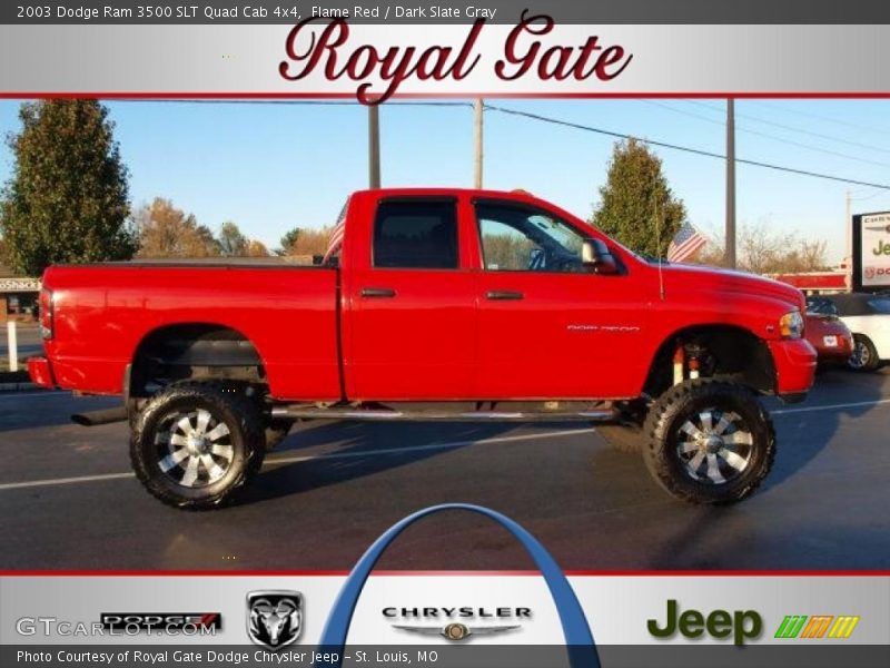 Flame Red / Dark Slate Gray 2003 Dodge Ram 3500 SLT Quad Cab 4x4