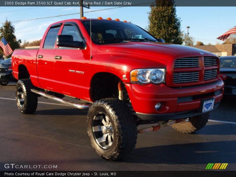 Flame Red / Dark Slate Gray 2003 Dodge Ram 3500 SLT Quad Cab 4x4