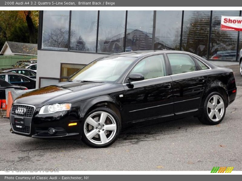 Brilliant Black / Beige 2008 Audi A4 3.2 Quattro S-Line Sedan