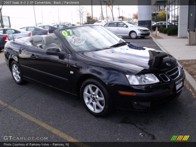 Black / Parchment 2007 Saab 9-3 2.0T Convertible