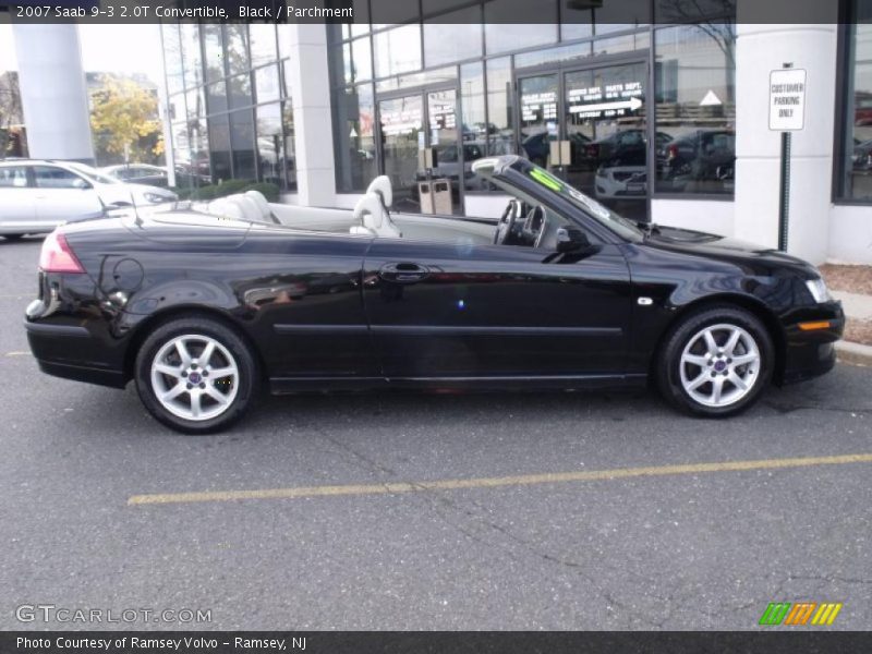 Black / Parchment 2007 Saab 9-3 2.0T Convertible