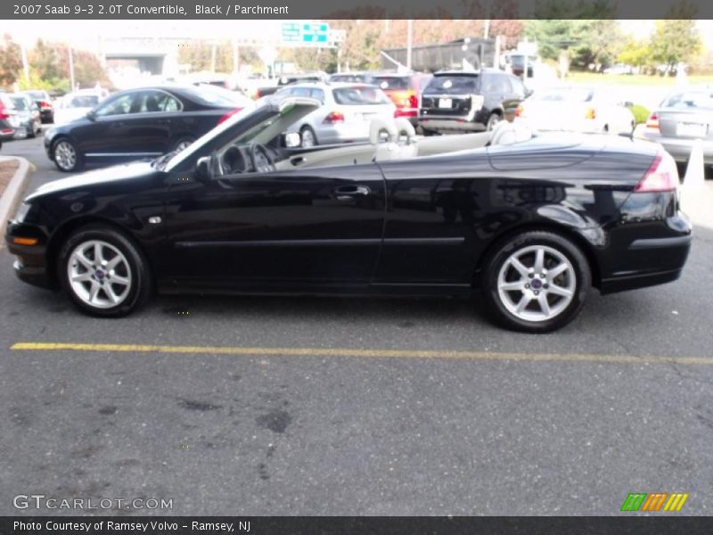 Black / Parchment 2007 Saab 9-3 2.0T Convertible