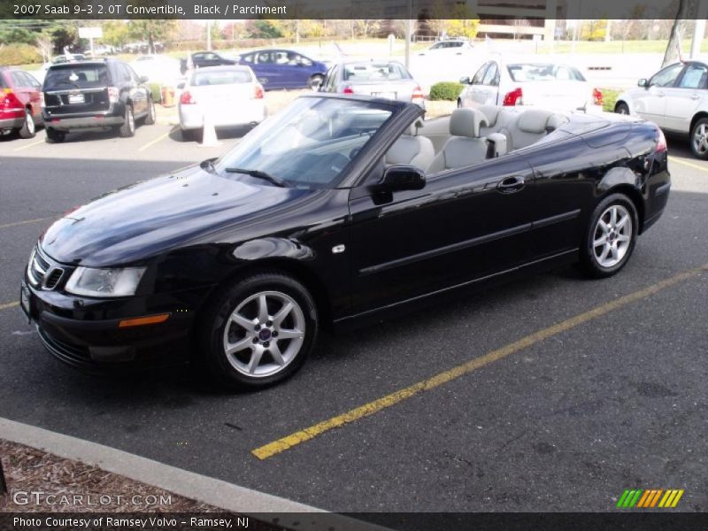Black / Parchment 2007 Saab 9-3 2.0T Convertible