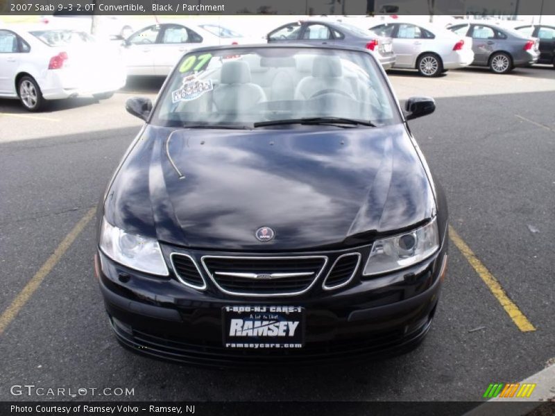 Black / Parchment 2007 Saab 9-3 2.0T Convertible