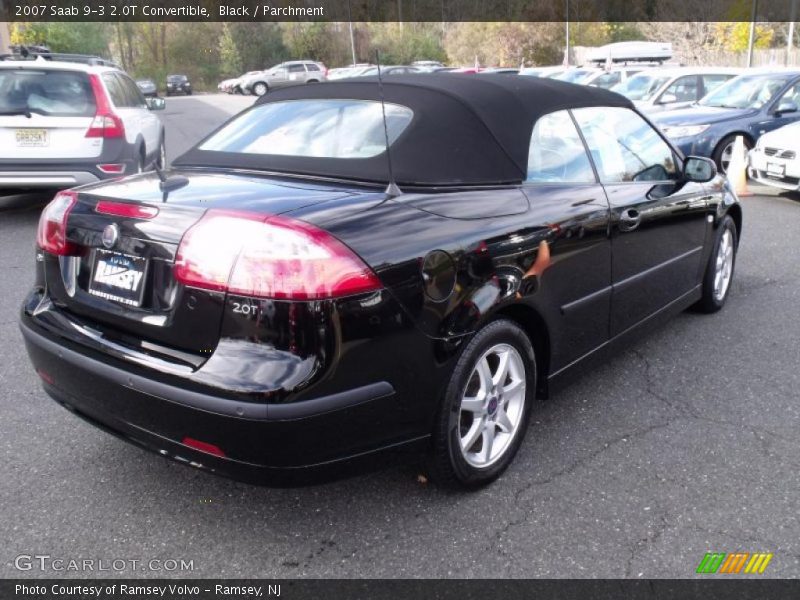 Black / Parchment 2007 Saab 9-3 2.0T Convertible