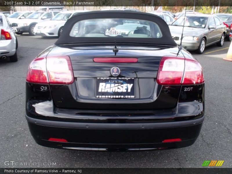 Black / Parchment 2007 Saab 9-3 2.0T Convertible