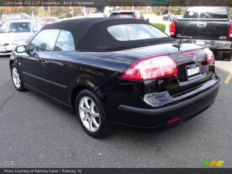 Black / Parchment 2007 Saab 9-3 2.0T Convertible