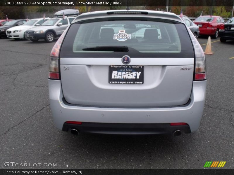 Snow Silver Metallic / Black 2008 Saab 9-3 Aero SportCombi Wagon