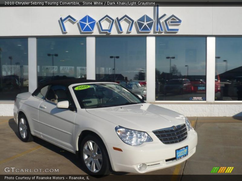 Stone White / Dark Khaki/Light Graystone 2010 Chrysler Sebring Touring Convertible