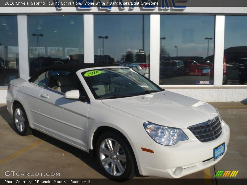 Stone White / Dark Khaki/Light Graystone 2010 Chrysler Sebring Touring Convertible