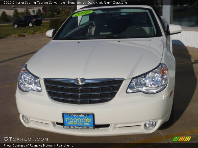 Stone White / Dark Khaki/Light Graystone 2010 Chrysler Sebring Touring Convertible