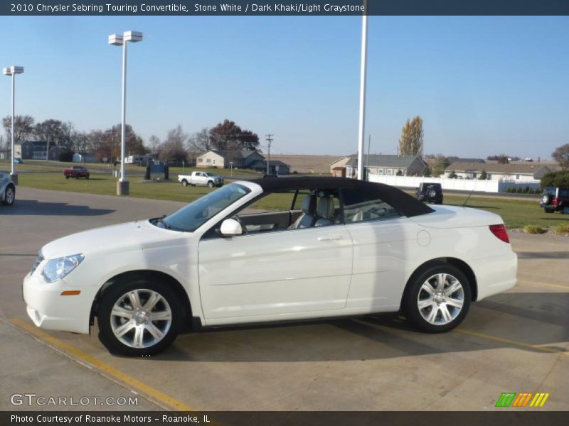 Stone White / Dark Khaki/Light Graystone 2010 Chrysler Sebring Touring Convertible