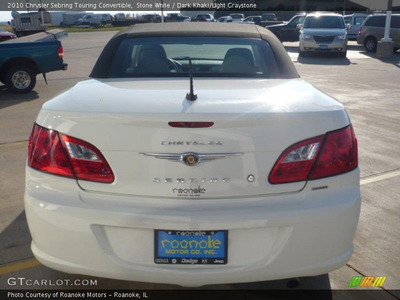 Stone White / Dark Khaki/Light Graystone 2010 Chrysler Sebring Touring Convertible