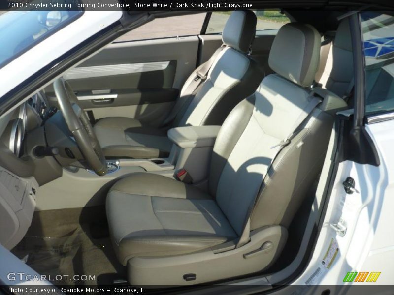Stone White / Dark Khaki/Light Graystone 2010 Chrysler Sebring Touring Convertible