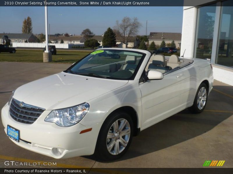 Stone White / Dark Khaki/Light Graystone 2010 Chrysler Sebring Touring Convertible