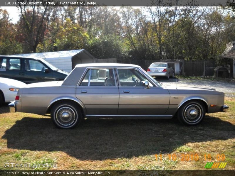 Pewter Metallic / Beige 1988 Dodge Diplomat Sedan