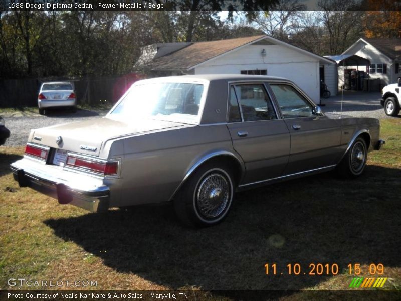 Pewter Metallic / Beige 1988 Dodge Diplomat Sedan