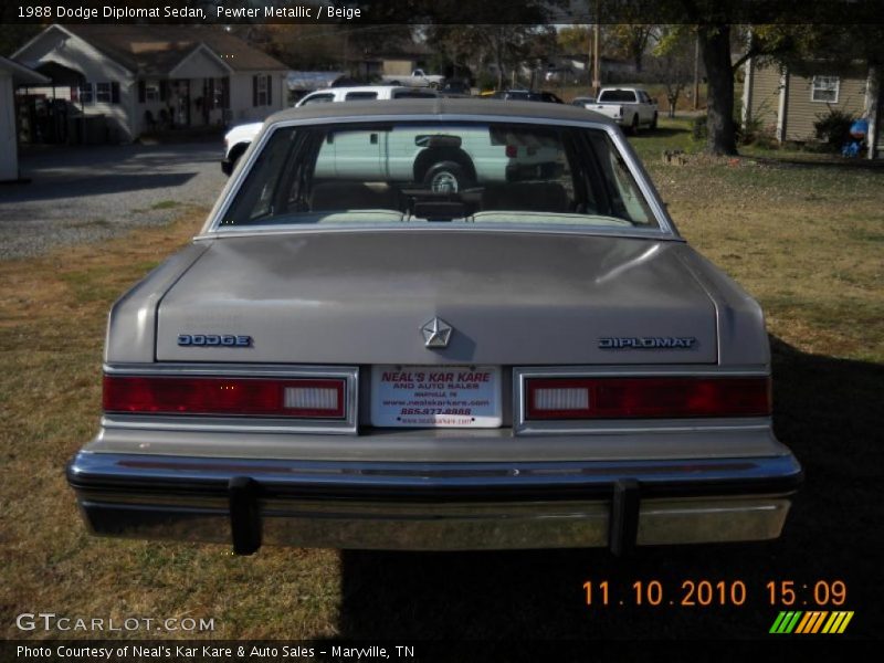 Pewter Metallic / Beige 1988 Dodge Diplomat Sedan