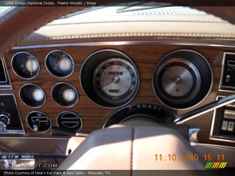 Pewter Metallic / Beige 1988 Dodge Diplomat Sedan