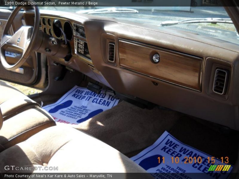 Pewter Metallic / Beige 1988 Dodge Diplomat Sedan