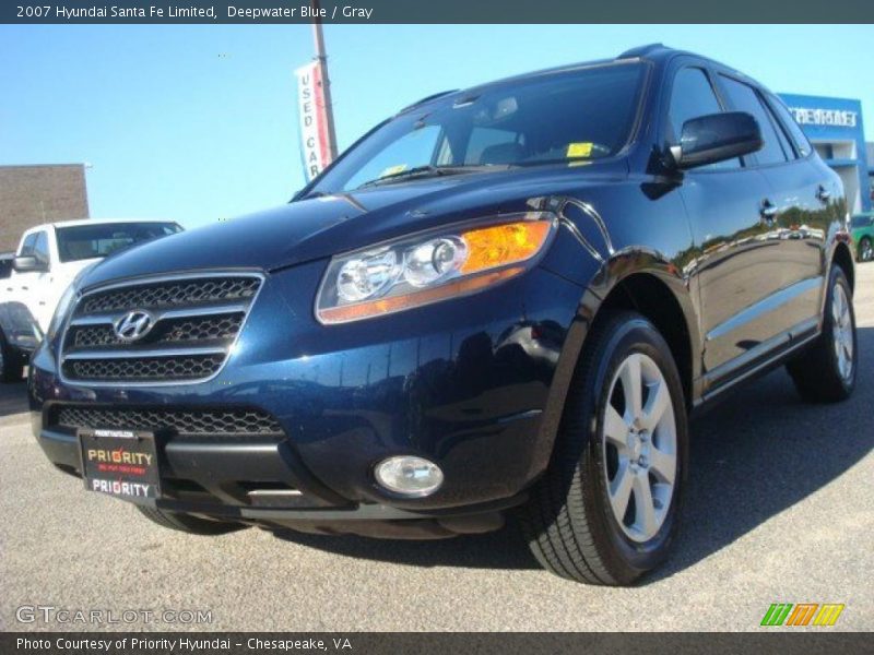 Deepwater Blue / Gray 2007 Hyundai Santa Fe Limited