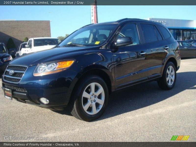 Deepwater Blue / Gray 2007 Hyundai Santa Fe Limited