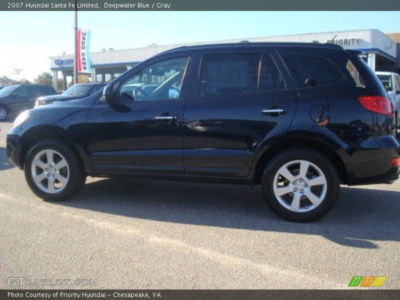 Deepwater Blue / Gray 2007 Hyundai Santa Fe Limited